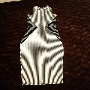 Black & White Striped Bodycon Dress